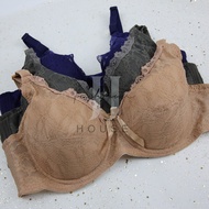 Women Bra Cup B/C 36~44 Wired Thin Span Lace Bra Lingerie / Baju Dalam Wanita Berdawai Nipis Soft Sp