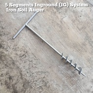 5 Segments In Ground (IG) System Iron Soil Auger - Tailored Order Available