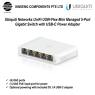 Ubiquiti Networks UniFi USW-Flex-Mini Managed 5-Port Gigabit Network Switch with USB-C Power Adapter