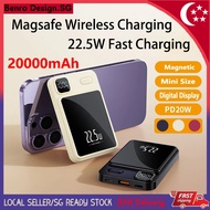 🇸🇬【Ready stock】PD 22.5W 20W Magnetic Power Bank 20000mAh Fast Charging Ultrathin Portable Wireless Mini Power Bank