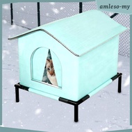[AmlesoMY] Outdoor Cat House, Raised Oxford Shelter for Stray Cats, Shelter for Stray Cats During Th