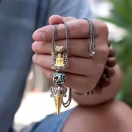 释迦牟尼六字真言转动松石珠释迦摩尼吊坠纯银男女款项链挂件大方Shakyamuni's Six Character Mantra Rotating Pine Stone Beads Shakyamuni