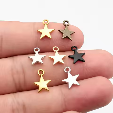 WYSIWYG 40pcs 12x10mm 7 Colors Tiny Star Charm Star Pendant For Jewelry Making