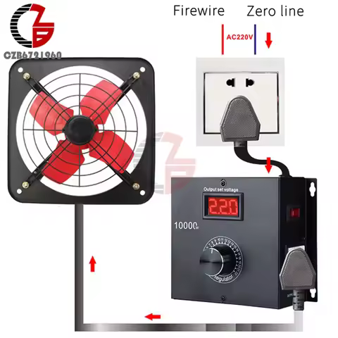 10000W AC 220V Electrical Voltage Regulator Controller Converter Regulator Transformer Variable Volt