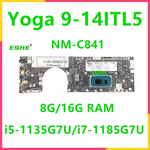 GYGB0 NM-C841 For LenovoIdeapad Yoga 9-14ITL5 Laptop Motherboard With CPU I5-1135G7U I7-1185G7U 8G 1