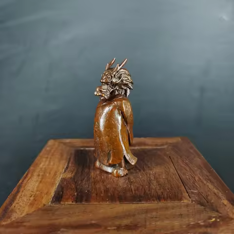 Pure copper twelve zodiac dragon fragrance ornament tea pet desktop retro decoration Nice Art Work