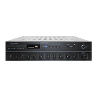 AmpAudio 120W Public Address 2-Zone Selector Bluetooth USB Amplifier (4Ω-16Ω / 70V-100V )