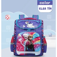 Balo chống gù cho bé trai gái đi học tiểu học cấp 1 vải cao cấp form đứng nhiều ngăn size lớn 217