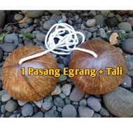 Coconut shell egrang, TALI PRAMUKA, viral egrang toy, traditional toy