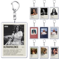 Hot Lana Del Rey Minimalist Poster Keychain for Bag Pendant Born To Die Ultraviolence Key Chain Ring