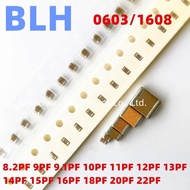 100PCS 1608 0603 SMD Chip Multilayer Ceramic Capacitor MLCC 8.2PF 9PF 9.1PF 10PF 11PF 12PF 13PF 14PF