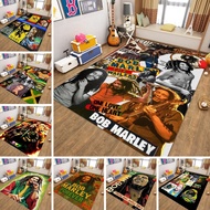 Bob Marley Custom Square Rug Soft Plush Rasta Floor Rug Personalized Christmas Gift for Kids Bedroom