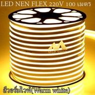 ไฟเส้น LED Neon Flexขนาด 220V ยาว 100 เมตร แถมหัวต่อไฟบ้าน 5 เส้น กันน้ำทนทาน ไฟตกแต่งให้ดูหรูหรา ไฟ