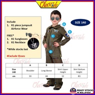 OLAKIDS Airline Pilot Captain Costume Airforce Captain Uniform Kapten Juruterbang