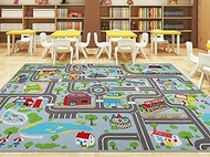 Capslpad Kids Rug Educational Play Rug 6.6' x 9.8' Classroom Rug Traffic Road Kids Play Car Mat Larg