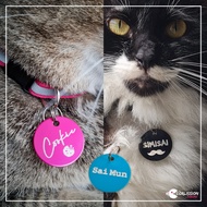 Custom Name ALUMINIUM Pet Pendant Engraving Double Side Tag ID Loket Nama Kucing Cat Dog Personalize