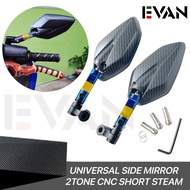 evan.ph Universal Side Mirror 2tone CNC Short Stem Made IN Thailand Motorcycle Side Mirror