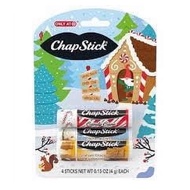 Set of 4 Chapstick GingerBread lip balms, Holiday Graham Cracker, Candy Cane imported from the US