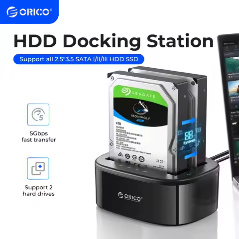 ORICO Dual-bay Hard Drive Docking Station for 2.5/3.5 Inch HDD SSD SATA to USB 3.0 HDD Docking Stati