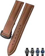 GANYUU 21mm 20mm 22mm Cow Leather Watch Strap for Omega Seamaster 300 Speedmaster Watch Bands (Color : Brown black, Size : 20mm)