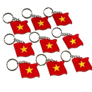 Red Flag Keychain with Yellow Star - National Flag Keychain - Custom Printed Keychain