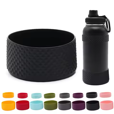 2PCS Silicone Water Bottle Boot For Owala 24 32 40 Oz, Anti-Slip Protective Sleeve Bottom Bumper Pro