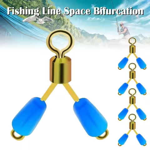 5PCS New Tying tool Swivel Space Bean Eight Type Double hooks Contactor Device Fishing Line Space Bi