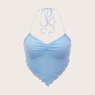 เสื้อคล้องคอ โชว์หลัง สีพื้น