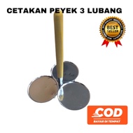 3-hole stainlees Round Dent Mold Non-Stick 8cm Round Fried Dent Mold Practical Small Dent Mold 3-hol