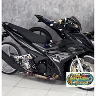 Yamaha Y15 Y15zr V1 V2  Mx King grey custom black cover set  free emblem(×4)