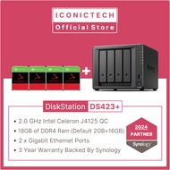 WhatsApp0193710000 8TB ~ 64TB Synology DiskStation DS423+ 18GB DDR4 RAM 4-Bay NAS Enclosure Kits | B