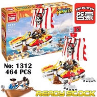 ENLIGHTEN Brand Enlighten Blocks 1312 Legendary Pirates Series Pirate Turtle Ship Bricks 464 Pcs Blo