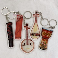 HARRIETT Guitar Acrylic Keychain, Clarinet Cello Guitar Model Pendant, Instrument Key Chain VIOLIN U