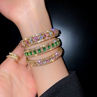 Fashion Full Diamond Bracelet Spring Square Diamond Bracelet Elegant Open Bracelet