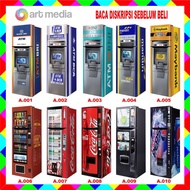 2 DOOR REFRIGERATOR STICKER ATM & DRINK MACHINE