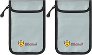 2 Pack Small Fireproof Bag(5.2 x 8 inches), Fireproof Wallet Pouch, Non-Itchy Waterproof Cash Bag wi