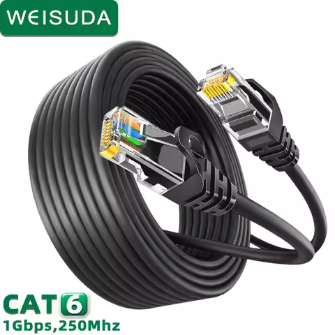 0.1m 0.2m 0.3m 10m 50m CAT6 Ethernet Cable 1000Mbps High Speed Shielded RJ45 Network Cable for Gamin