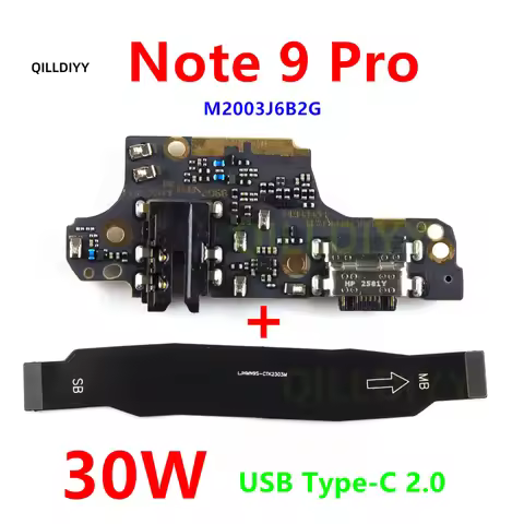 Charging Board For Xiaomi Redmi Note 9 Pro USB Type-C 33W Fast Charging Dock Mic Mainboard Flex Cabl