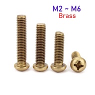 M2 M2.5 M3 M4 M5 M6 M8 BPure Copper Brass Cross Round Head Screw Phillips Pan Head Bolt
