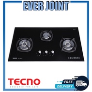 [Basic Installation] Tecno T3388TGSV || T 3388TGSV 3-Burner [90cm] Glass Cooker Hob with Inferno Wok Burner Technology