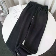 Soft Velvet-Lined Polar Fleece Sweatpants - Cuffed Design for Autumn/Winter