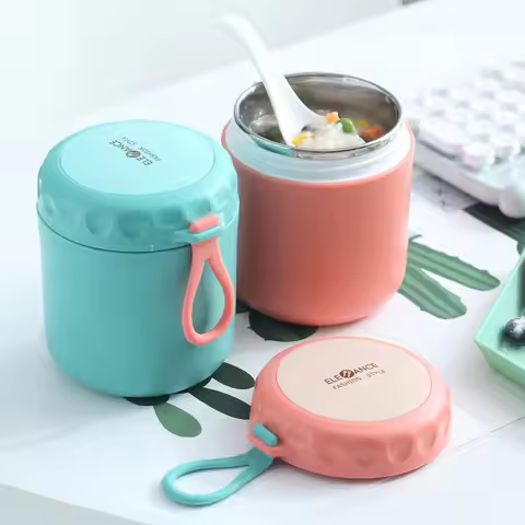 430ML Insulated Food Thermal Jar Soup Cup Thermos Container Vacuum Stainless Steel Lunch Box Thermo