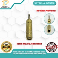 3.5mm Audio Jack - 3.5mm MALE to 6.35mm Female (3.5 to 6.35mm), Length 6.35mm Audio Adapter Plug