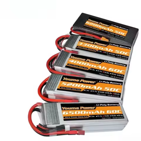 Youme 2S 3S 4S 5S 6S Lipo Battery 7.4V 11.1V 14.8V 18.5V 22.2V 5200mah T XT60 EC5 XT90 TRX Hard Case