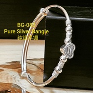 *Promo*Original Pure silver Bangle, BG-082 纯银手镯999。 Silver 925 Bracelet 925银手链。 纯银制造。 品质保证。 Pure Silver.