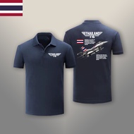 S-3XL เสื้อโปโล " F-16 & JAS 39 " " F-16 FIGHTING FALCON " ผ้าCotton Polo Shirt ผ้าCotton สีดำ สีขาว