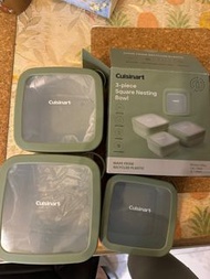 飯盒 食物盒 cuisinart 可入微波爐 一套三件環保方型食物盒