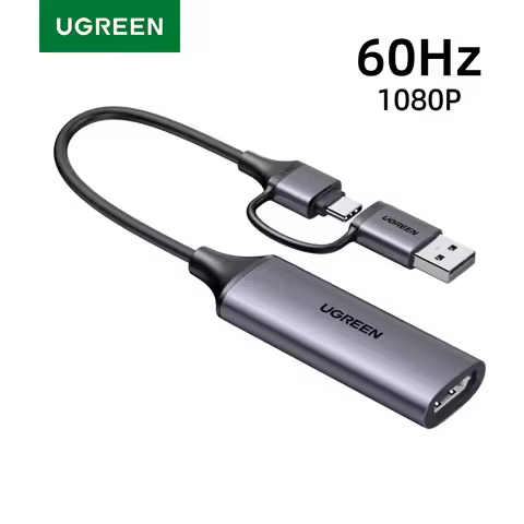 UGREEN HDMI Video Capture Card 1080P@60Hz HDMI to USB Type C Video Grabber Box for PC Computer Camer