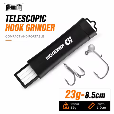 Kingdom Portable Fishing Hook Sharpener Mini Pocket Telescopic Fish Hook Sharpen Tools For Camp Hike