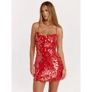 👍26 Foreign Trade Spring Summer New Style Fashion Sexy Chain Sequins Irregular Dress Women 30D4